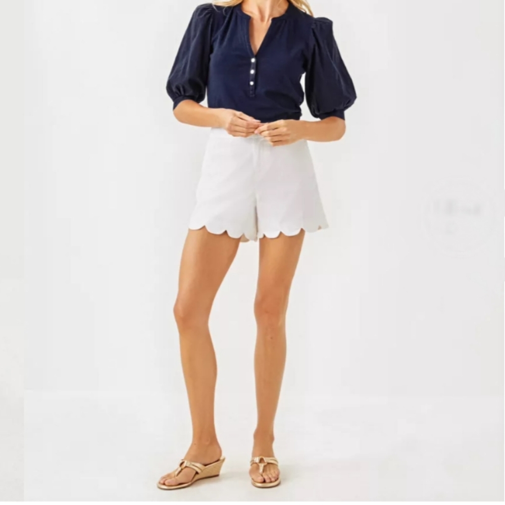 Lilly Pulitzer White 5" Buttercup Mid Rise Shorts 10